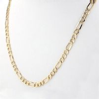 LITE FIGARO CHAIN 24 INCH 5.6MM with a LOBSTER LOCK IN 10KT YELLOW GOLD (HOLLOW)