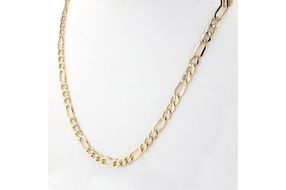 LITE FIGARO CHAIN 24 INCH 5.6MM with a LOBSTER LOCK IN 10KT YELLOW GOLD (HOLLOW)