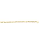 Paper Clip Hollow Bracelet Chain 7.5 Inch with Pear Shape Lobster Lock In 14kt Yellow Gold