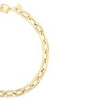 Paper Clip Hollow Bracelet Chain 7.5 Inch with Pear Shape Lobster Lock In 14kt Yellow Gold