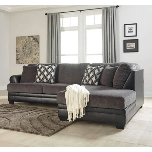 Rent-To-Own 2-Piece Kumasi Sectional, RAF Chaise & LAF Sofa - Smoke