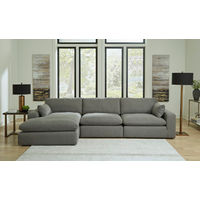 Benchcraft Elyza 3-Piece Sectional with Chaise-Smoke