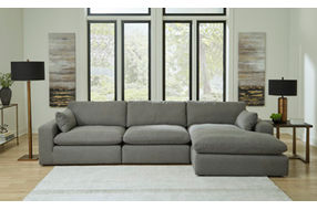 Benchcraft Elyza 3-Piece Sectional with Chaise-Smoke