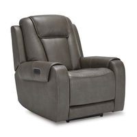 Signature Design by Ashley Card Player Power Recliner-Smoke