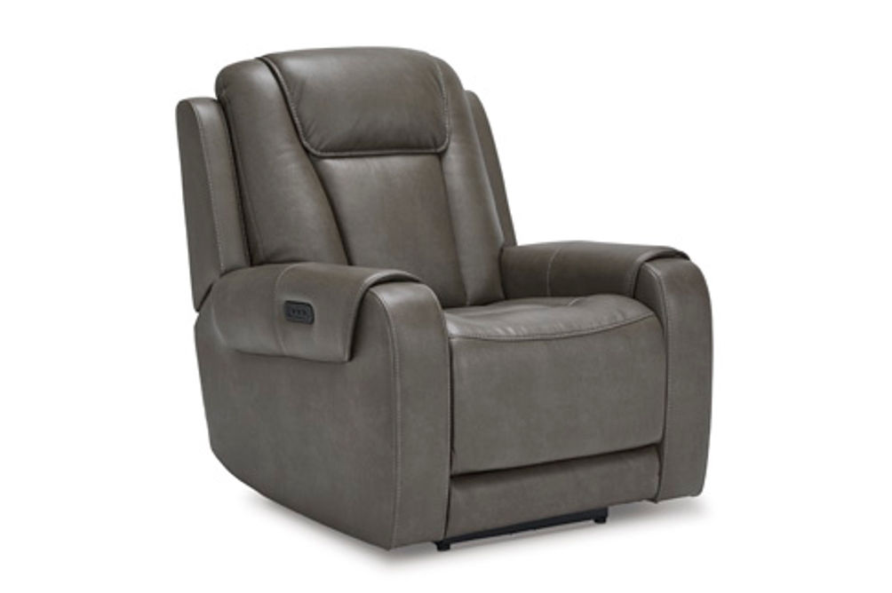 Signature Design by Ashley Card Player Power Recliner-Smoke