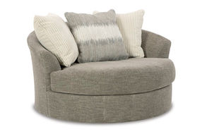 Signature Design by Ashley Creswell Oversized Swivel Accent Chair-Stone