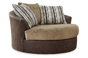 Signature Design by Ashley Alesbury Oversized Swivel Accent Chair-Chocolate