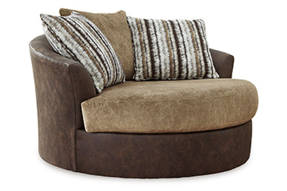 Signature Design by Ashley Alesbury Oversized Swivel Accent Chair-Chocolate