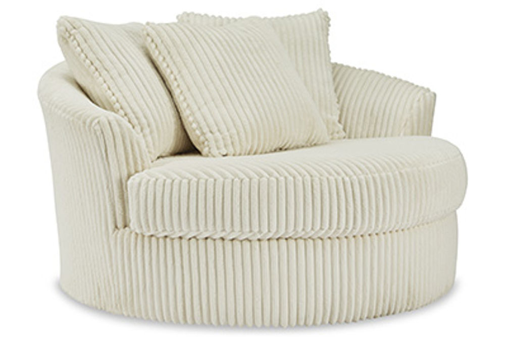 Signature Design by Ashley Lindyn Oversized Swivel Accent Chair-Ivory