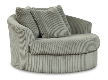Signature Design by Ashley Lindyn Oversized Swivel Accent Chair-Fog
