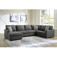 Signature Design by Ashley Edenfield 3-Piece Sectional with Chaise-Charcoal