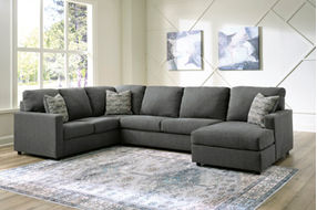 Signature Design by Ashley Edenfield 3-Piece Sectional with Chaise-Charcoal