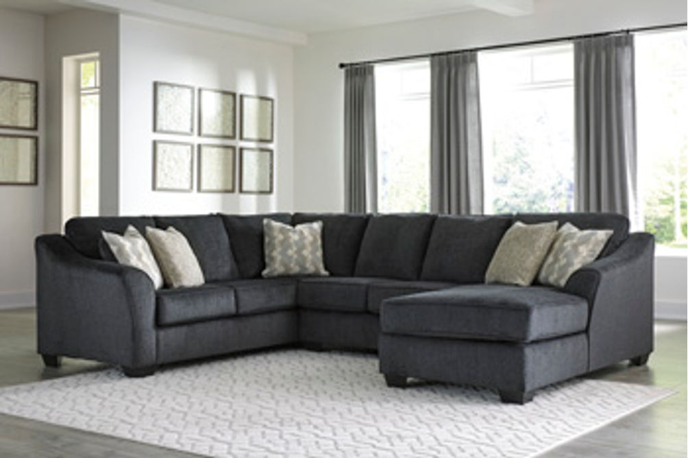 Signature Design by Ashley Eltmann 3-Piece Sectional with Chaise-Slate