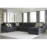 Signature Design by Ashley Eltmann 4-Piece Sectional with Chaise-Slate