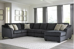 Signature Design by Ashley Eltmann 4-Piece Sectional with Chaise-Slate