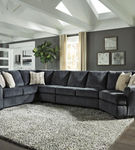 Signature Design by Ashley Eltmann 4-Piece Sectional with Cuddler-Slate