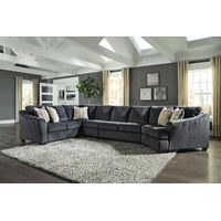 Signature Design by Ashley Eltmann 4-Piece Sectional with Cuddler-Slate