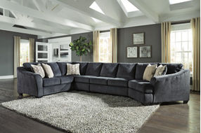 Signature Design by Ashley Eltmann 4-Piece Sectional with Cuddler-Slate