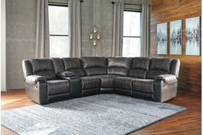 Signature Design by Ashley Nantahala 6-Piece Reclining Sectional-Slate