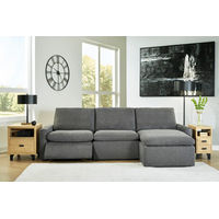 Hartsdale 3-Piece Right Arm Facing Reclining Sofa Chaise-Granite