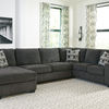 Signature Design by Ashley Ballinasloe 3-Piece Sectional with Chaise-Smoke