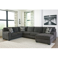 Signature Design by Ashley Ballinasloe 3-Piece Sectional with Chaise-Smoke