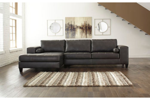 Signature Design by Ashley Nokomis 2-Piece Sectional with Chaise-Charcoal