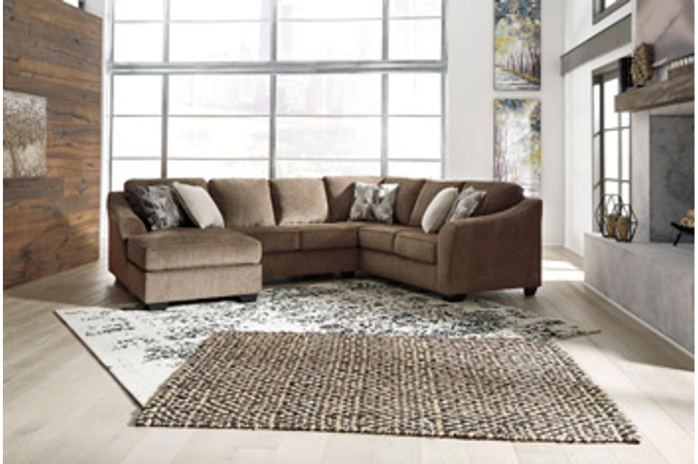 Benchcraft Graftin 3-Piece Sectional with Chaise-Teak