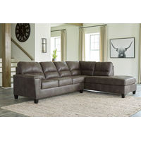 Signature Design by Ashley Navi 2-Piece Sleeper Sectional with Chaise-Smoke