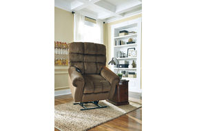 Signature Design by Ashley Ernestine Power Lift Recliner-Truffle