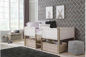 Signature Design by Ashley Wrenalyn Twin Loft Bed with Under Bed Bin Storage