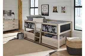 Wrenalyn Twin Loft Bed with Under Bed Bin Storage