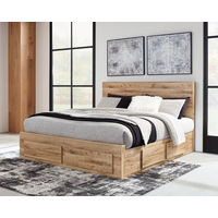 Signature Design by Ashley Hyanna Queen Panel Storage Bed with 2 Under Bed Sto