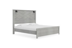 Signature Design by Ashley Cottonburg King Panel Bed-Light Gray/White