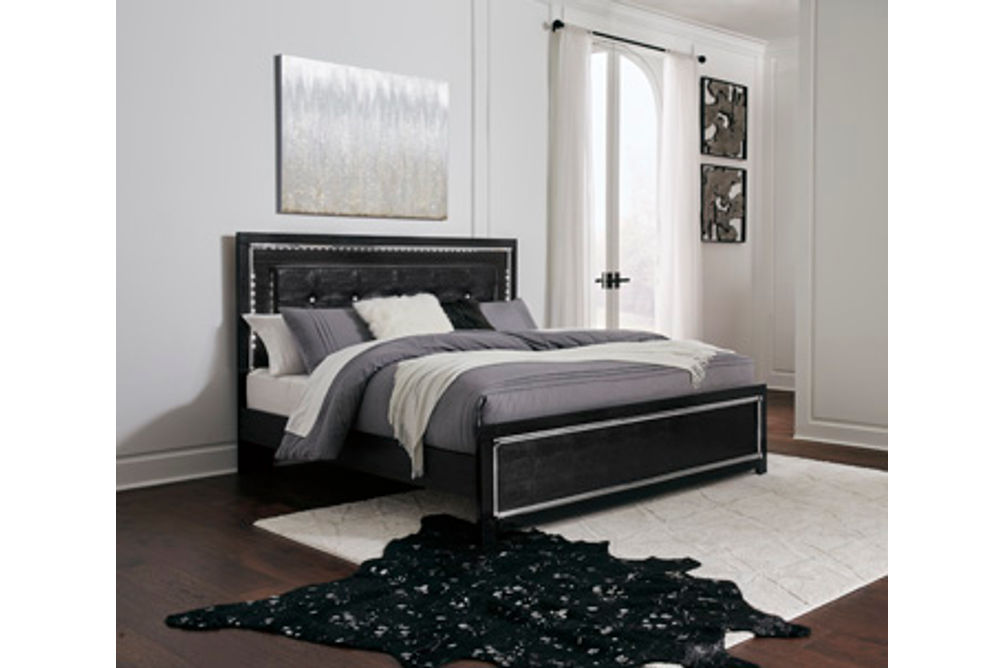 Signature Design by Ashley Kaydell King Upholstered Panel Bed-Black