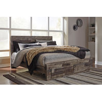 Benchcraft Derekson King Panel Bed with 2 Storage Drawers-Multi Gray