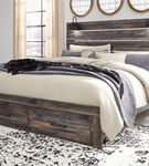 Signature Design by Ashley Drystan King Panel Bed with 2 Storage Drawers-Multi