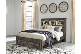 Signature Design by Ashley Drystan Queen Bookcase Bed with 2 Storage Drawers