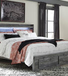 Signature Design by Ashley Baystorm King Panel Bed with 2 Storage Drawers-Gray