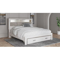 Altyra King Upholstered Bookcase Bed with Storage