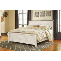Signature Design by Ashley Willowton King Panel Bed-Whitewash