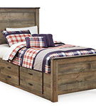 Signature Design by Ashley Trinell Twin Panel Bed with 2 Storage Drawers