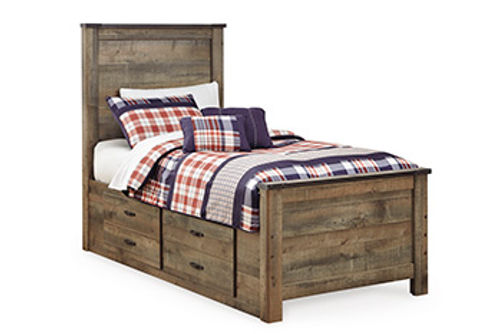 Signature Design by Ashley Trinell Twin Panel Bed with 2 Storage Drawers