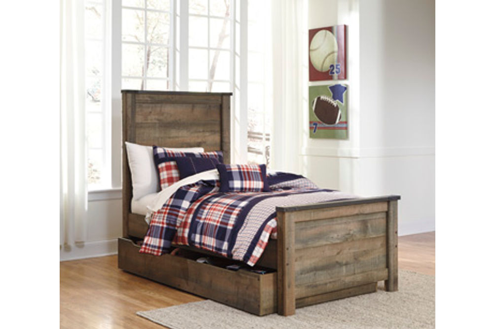 Signature Design by Ashley Trinell Twin Panel Bed with 1 Large Storage Drawer