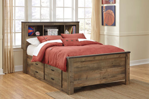 Signature Design by Ashley Trinell Full Bookcase Bed with 2 Storage Drawers