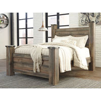 Signature Design by Ashley Trinell Queen Poster Bed-Brown