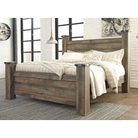 Signature Design by Ashley Trinell King Poster Bed-Brown