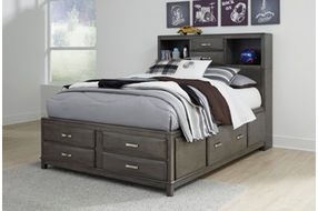 Signature Design by Ashley Caitbrook Full Storage Bed with 7 Drawers-Gray