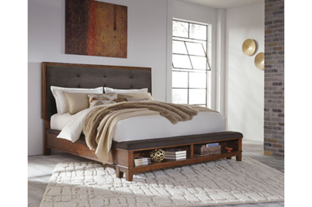 Signature Design by Ashley Ralene Queen Upholstered Panel Bed-Dark Brown