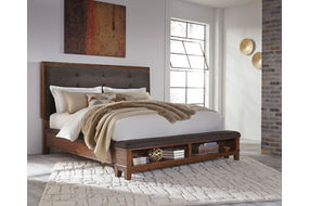 Signature Design by Ashley Ralene Queen Upholstered Panel Bed-Dark Brown